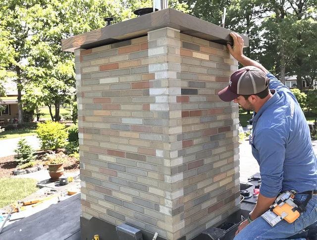 Pasadena Chimney Sweep completing a modern chimney remodel in Pasadena, CA