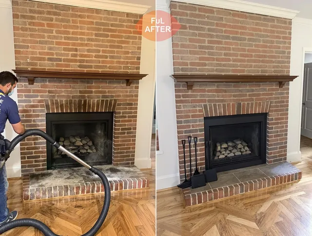 Pasadena Chimney Sweep carefully sanitizing a fireplace in Pasadena, CA