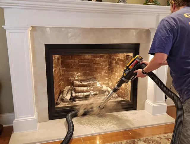 Fireplace cleaning performed by Pasadena Chimney Sweep in Pasadena, CA