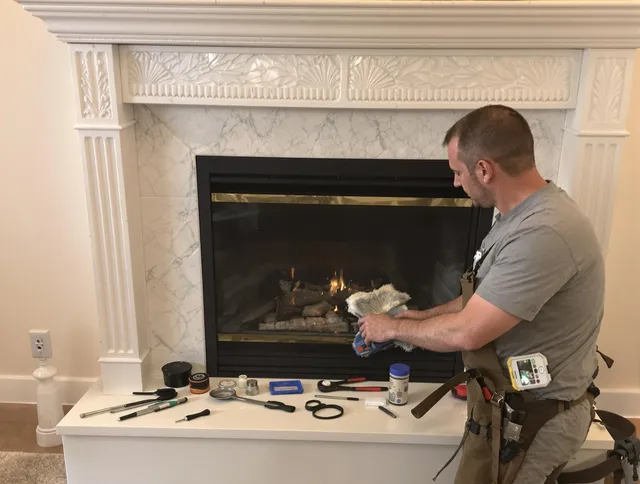 Pasadena Chimney Sweep performing fireplace maintenance in Pasadena, CA