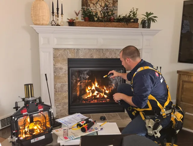 Safety-focused fireplace inspection by Pasadena Chimney Sweep in Pasadena, CA
